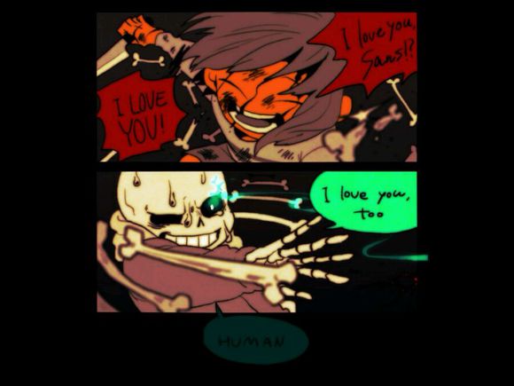 sansxchara,frisk 魂交 听说有人喜欢charaxsans("0ノ"*)【来自tumblr