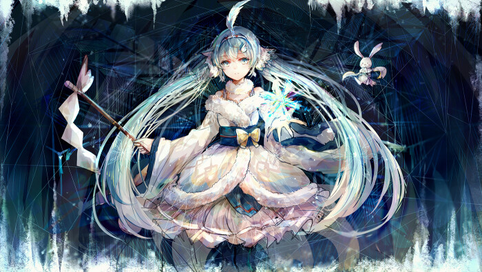 初音未来 雪未来 绘师:白祈qsr 本作品pixiv id=62772620