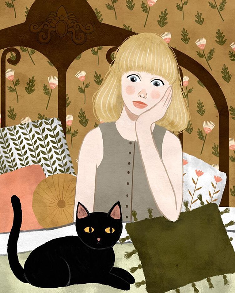 少女与猫咪 ~ 加拿大插画师annya karina marttinen作品