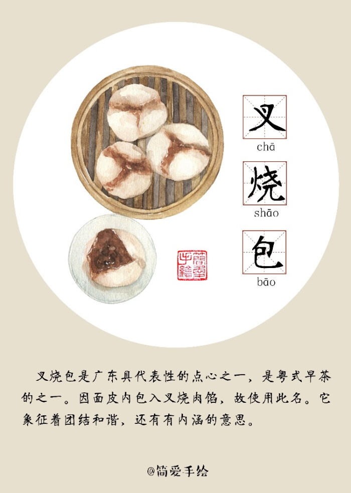 广州美食 叉烧包=-= 简单手绘