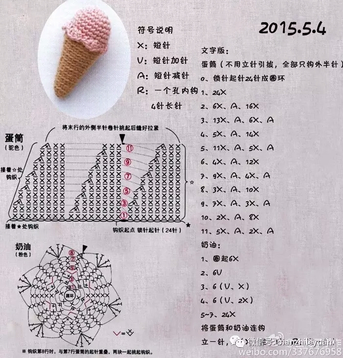 钩针编织冰淇淋