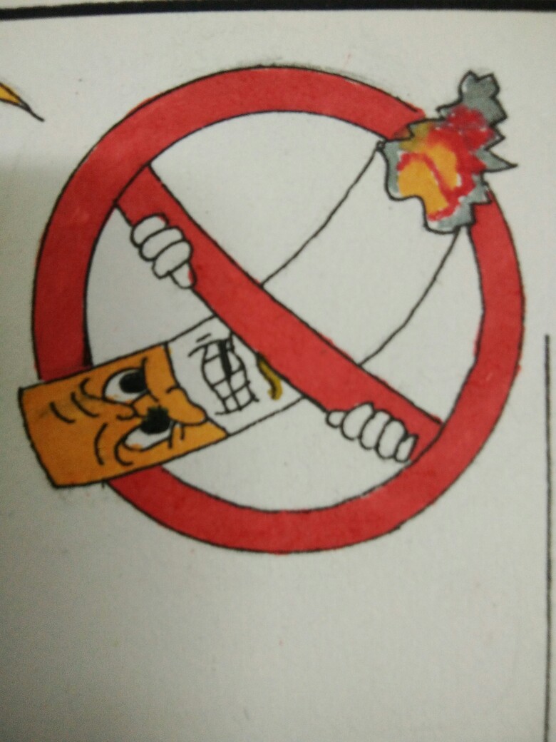 禁止吸烟水彩画