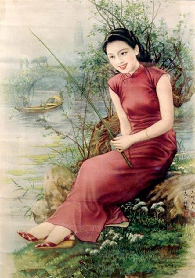 上海民国旗袍女人民国美女民国海报旗袍民国老海报旧海报30年代的上海