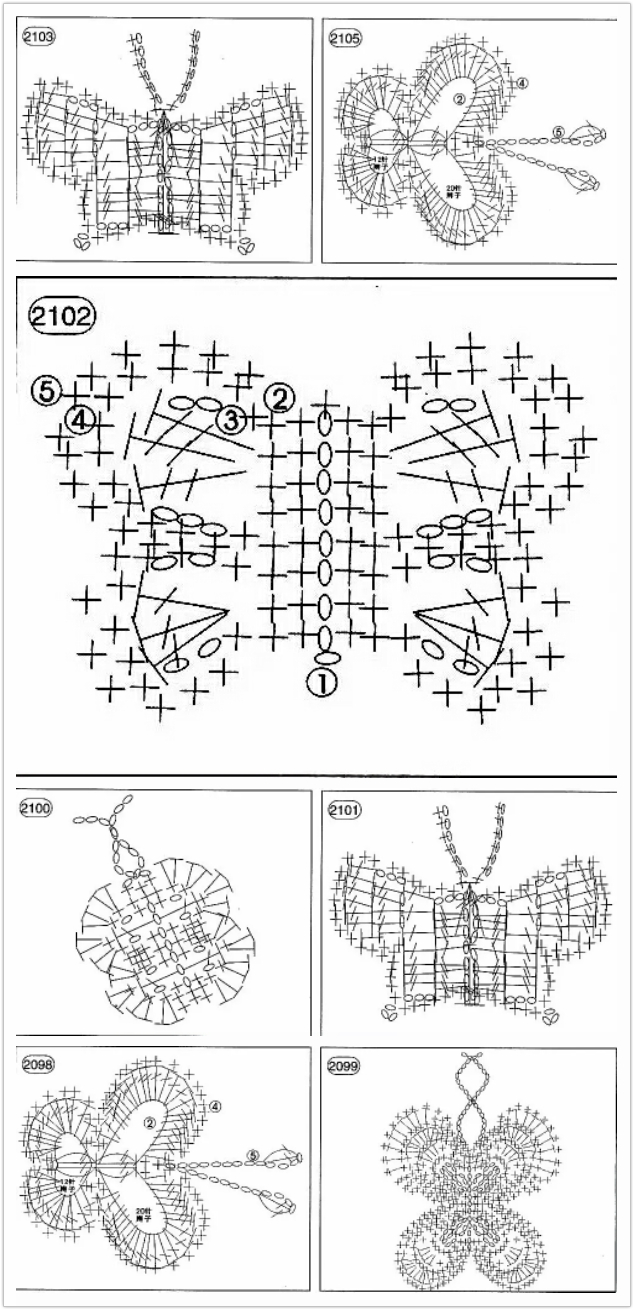 蝴蝶钩针图解