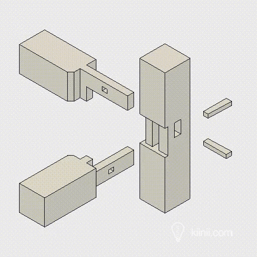 the joinery 榫卯结构 - 3d动画gif分解说明