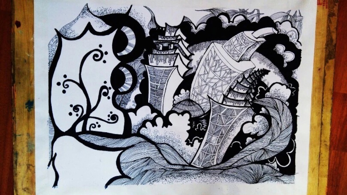 黑白装饰画