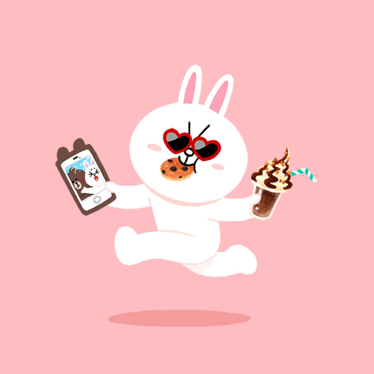 line friends 壁纸 iphone 可妮兔布朗熊 更多line friends壁纸请关注