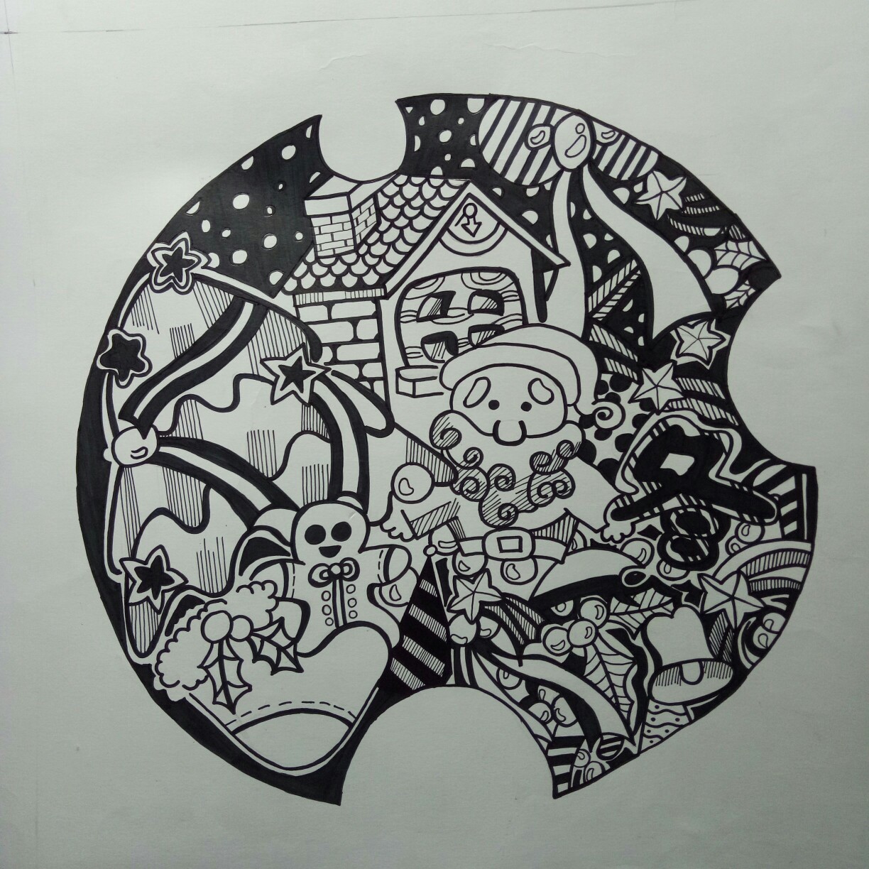 黑白装饰画 儿童画 线描画