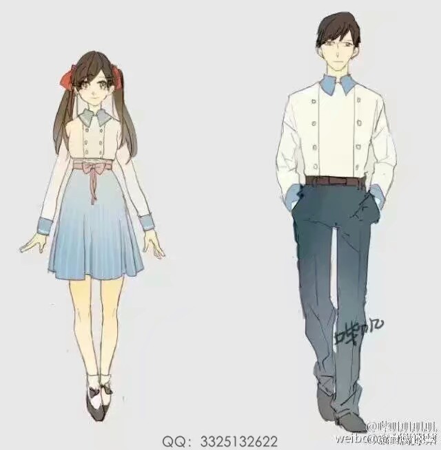 中国风校服 服装素材