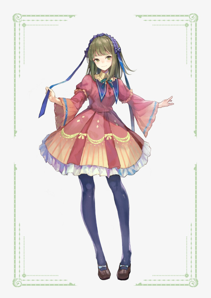 动漫 少女 洋装 插画 唯美 头像 壁纸 素材 人物