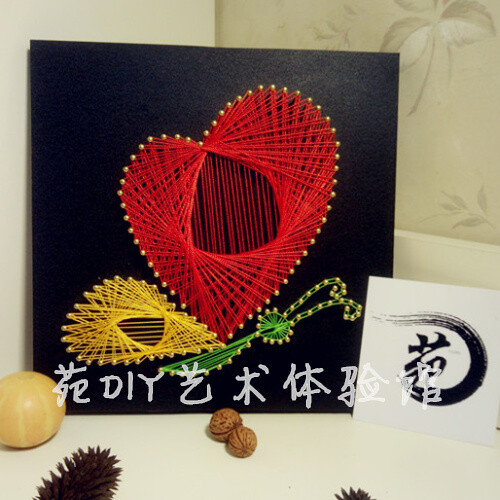 装饰立体画纱线画钉子毛线绕线画string art创意手工diy制作材料