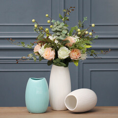 现代简约陶瓷插花花瓶摆设家居饰品欧式创意客厅干花器装饰品摆件