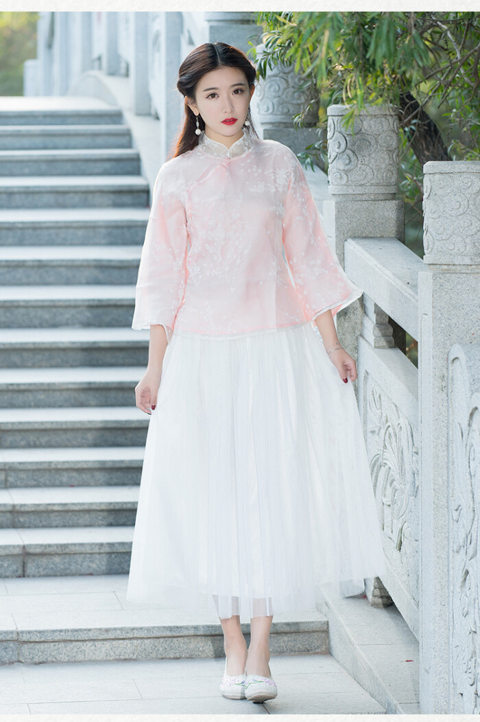 天天特价夏装民族风女装文艺复古宽松立领盘扣