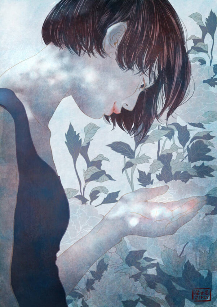 来自ins韩国插画师@zipcy ,插画,壁纸,手绘插画头像,头像