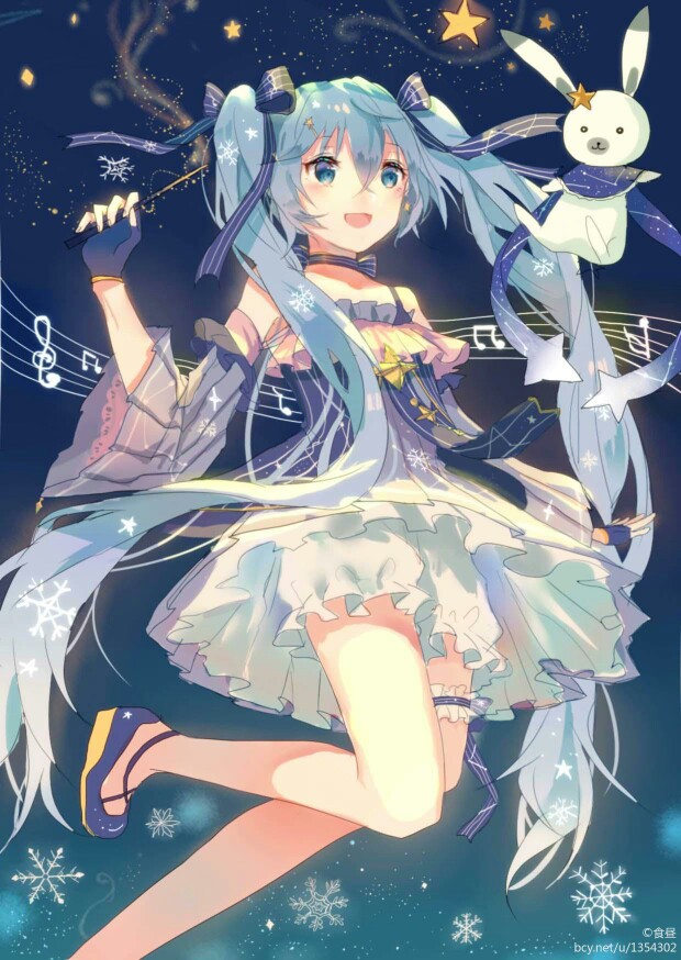 初音未来,动漫美少女,二次元歌姬,插画,手绘,壁纸