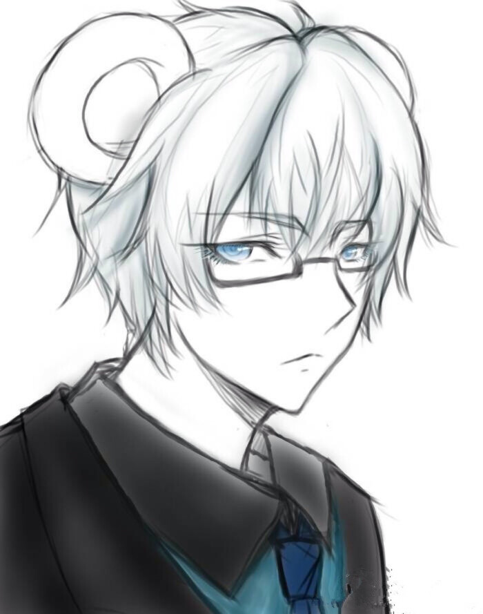 二次元动漫男神眼睛耳朵