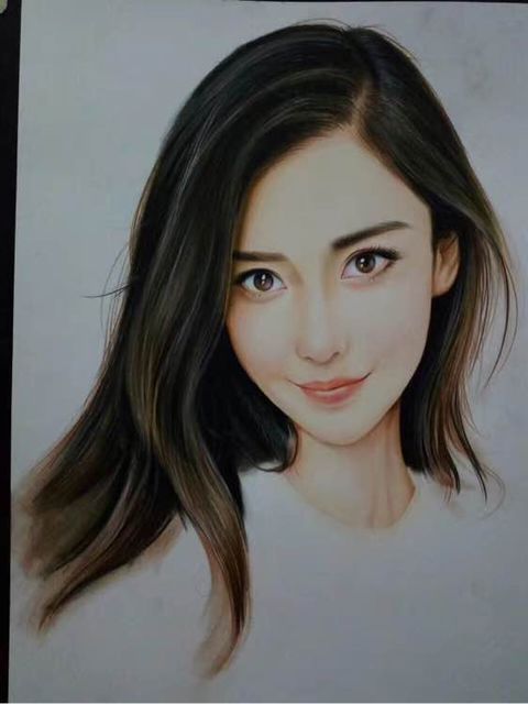 angelababy,手绘,彩铅