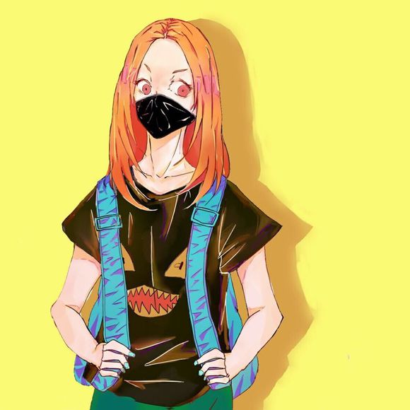 黄色背景 口罩 女头像-堆糖,美好生活研究所