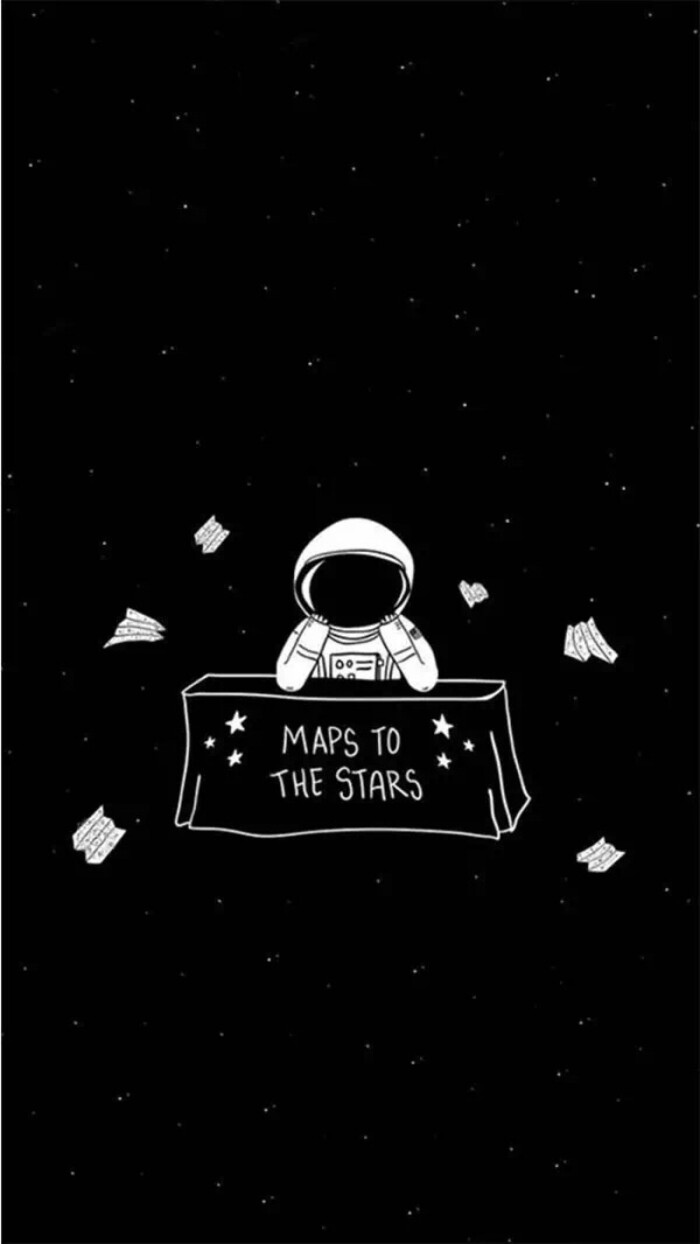 黑色系列 宇航员 手机壁纸 聊天背景图