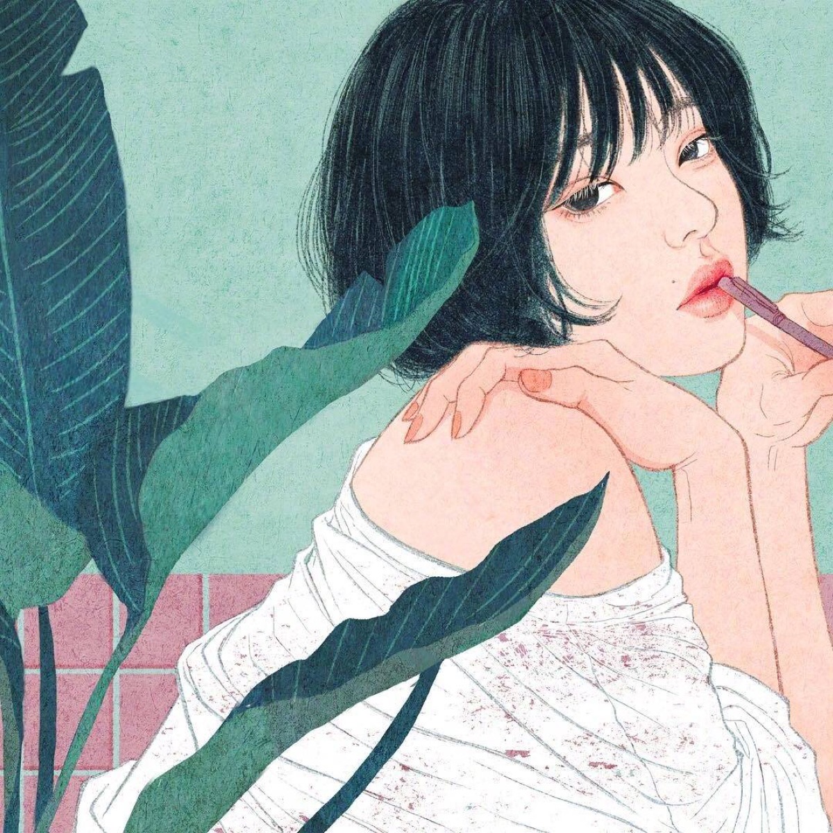 情侣头像,插画师 zipcy梁世恩