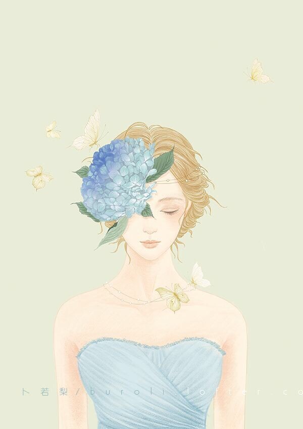 小清新头像壁纸水彩插画|插画师 卜若梨#插画##水彩
