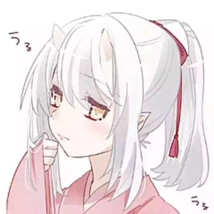 头像 漫头 女头 简约 小清新 粉嫩系 少女心 马尾辫