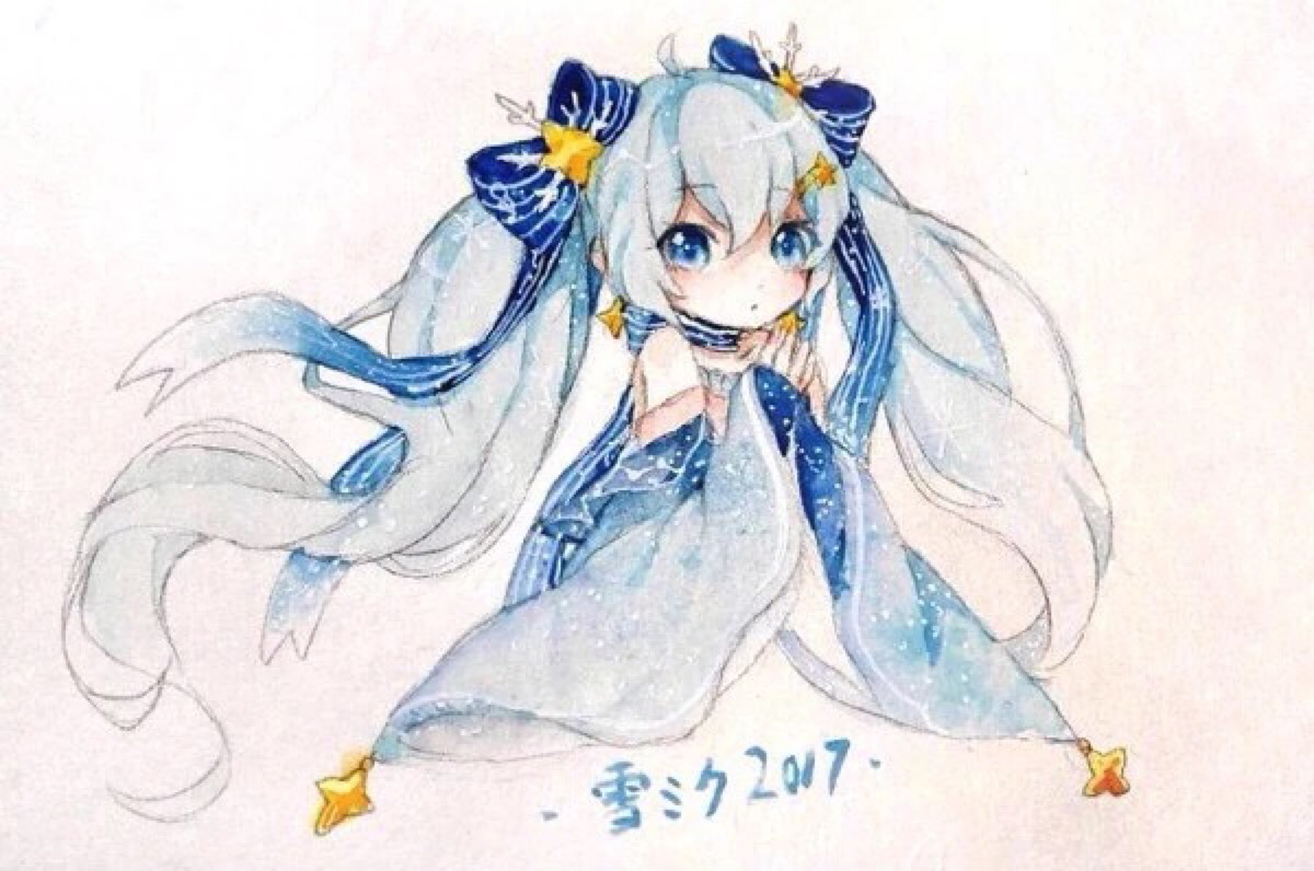 水彩画 初音未来