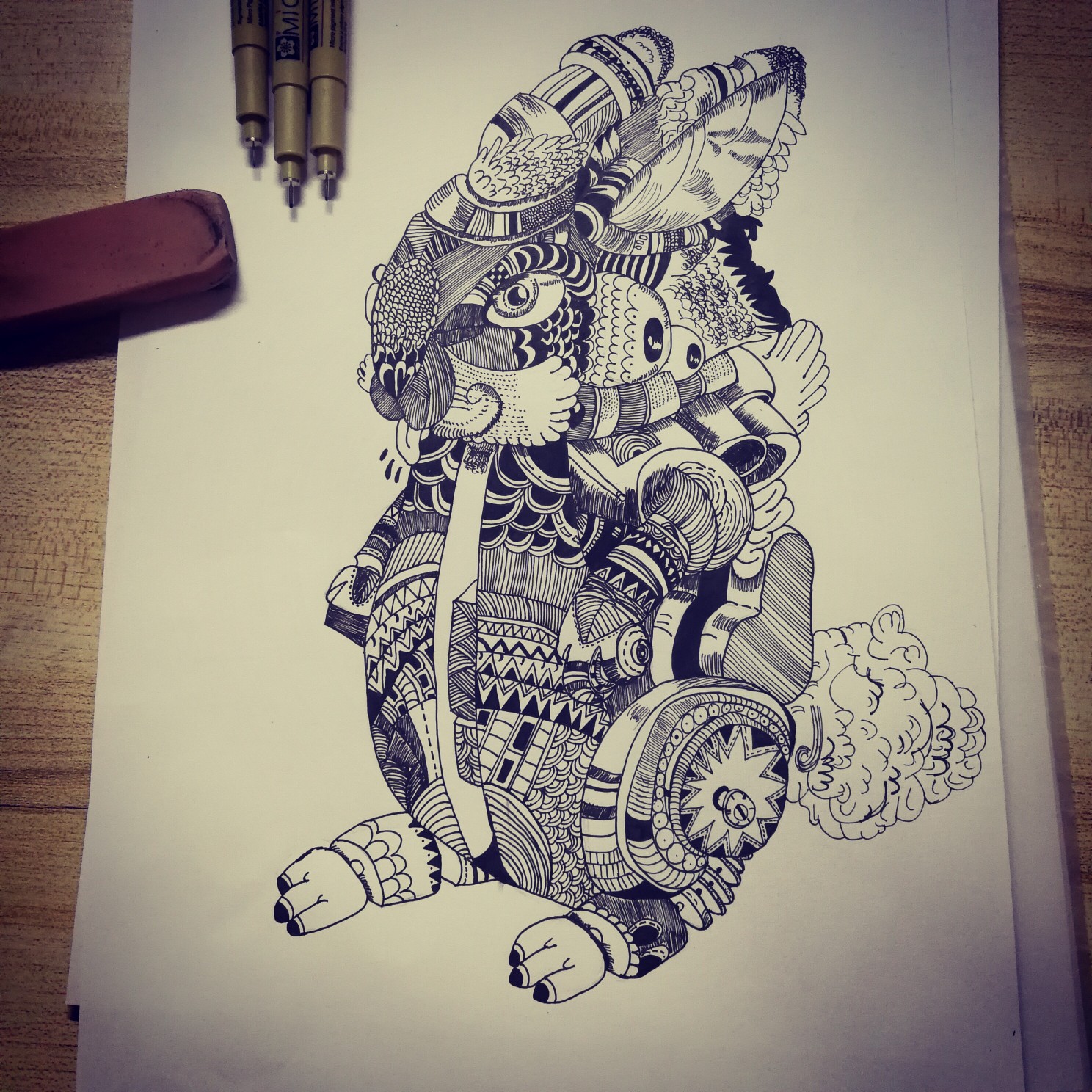 黑白创意插画