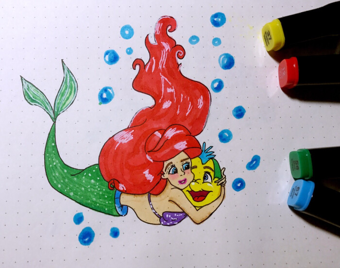 简笔画:美人鱼