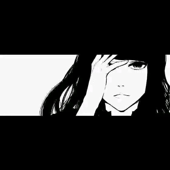 黑白图捂眼女头像