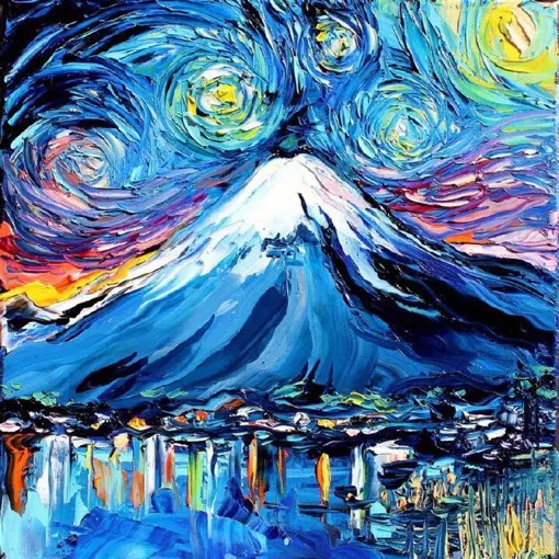 艺术家aja类梵高风格的风景绘画作品欣赏