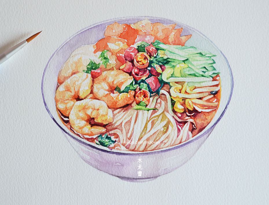 水彩画 食物