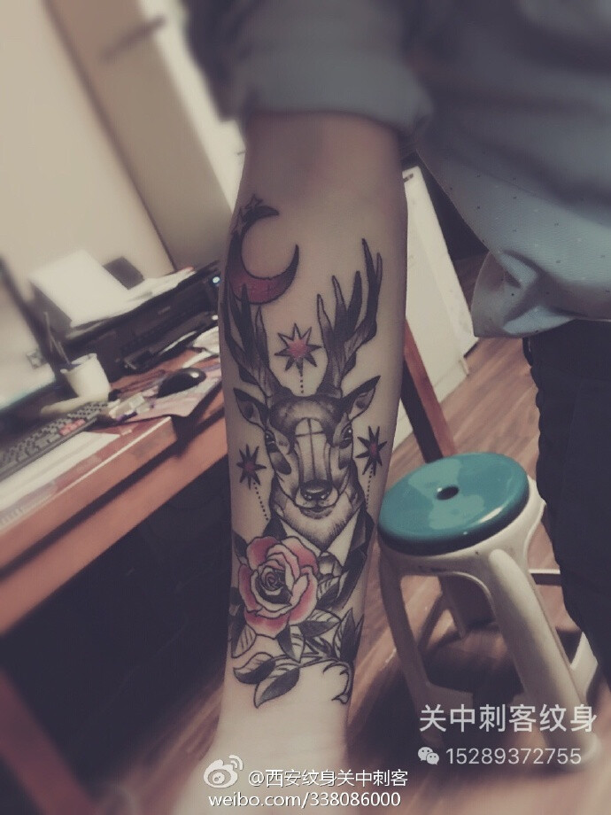 西安纹身##纹身##刺青#school 鹿纹身