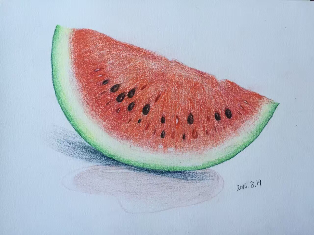 【彩铅～油性】手绘水果～西瓜