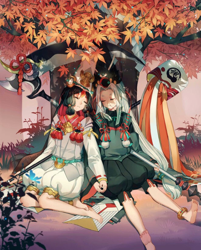 阴阳师手游 出场人物 白童子 黑童子 #pixiv#p站#阴阳师手游#网易阴阳