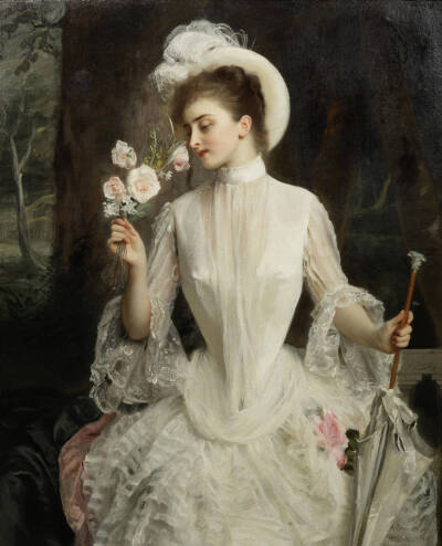 19世纪法国画家gustave-jean jacquet笔下的女性大多美丽而细腻.