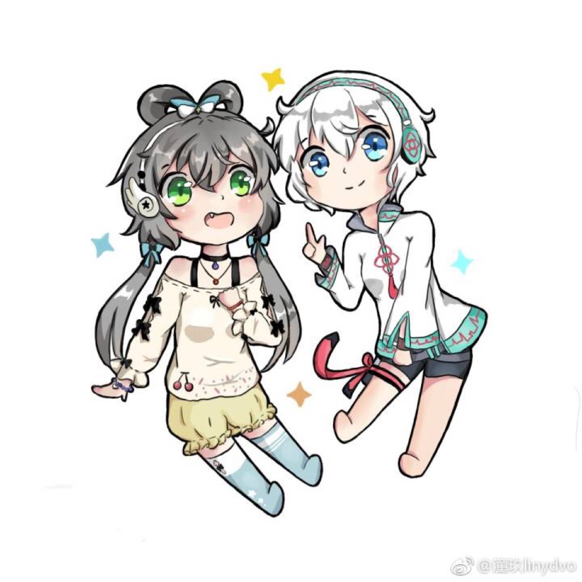 洛天依×言和(挂件插画)