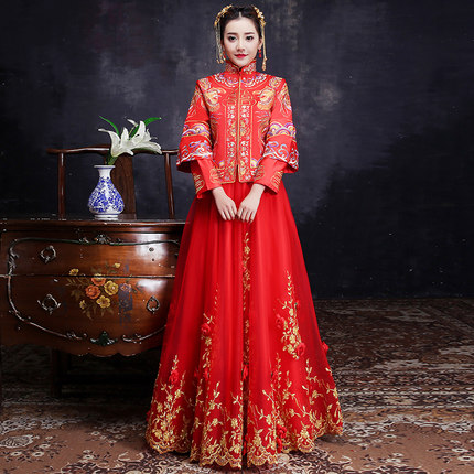 古装婚纱礼服新娘服装中式中国风2017新款秀
