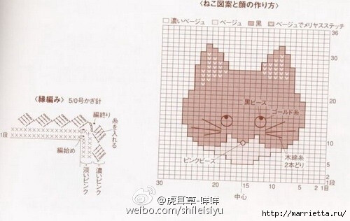 猫咪毯#编织图解 棒针 钩针 猫咪毯