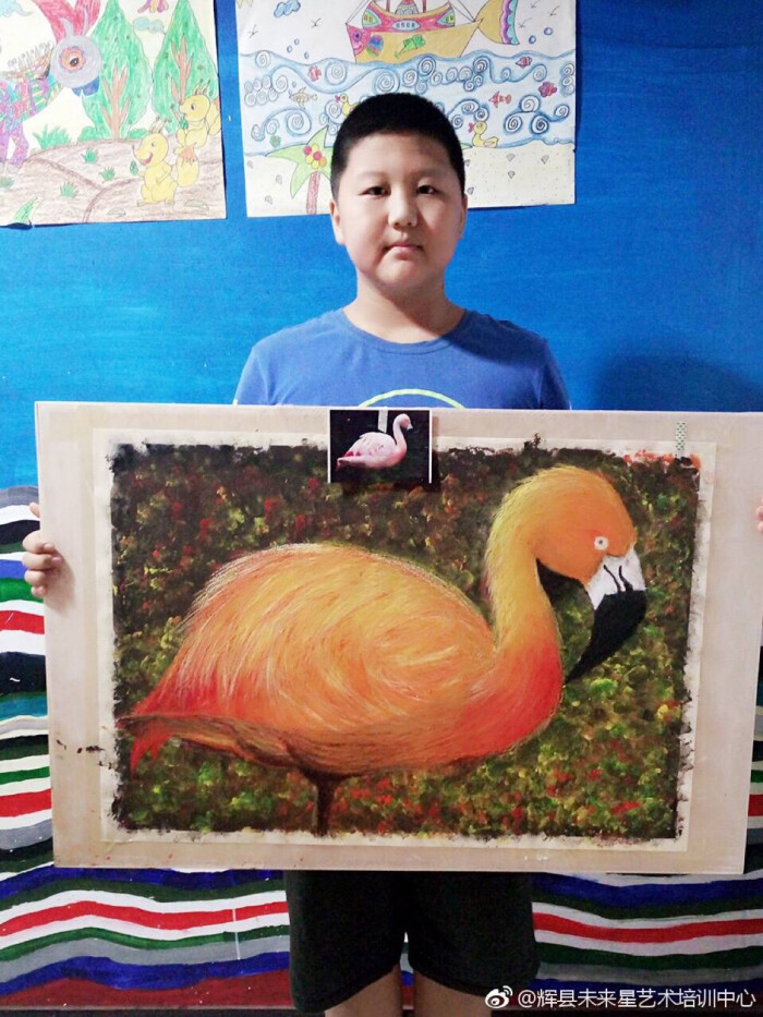 火烈鸟 儿童美术 提高班 重彩 油画棒
