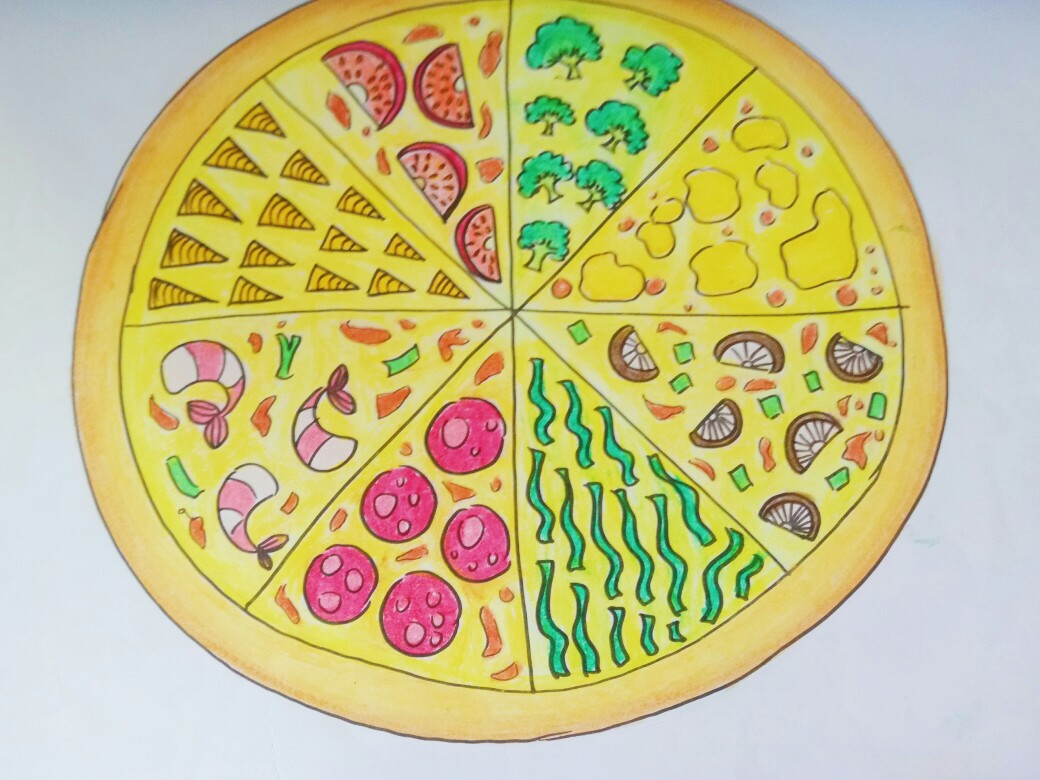 儿童画#披萨