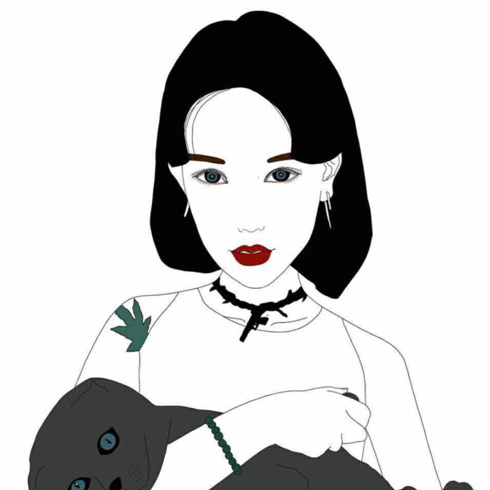 手绘 短发 可爱 女头像