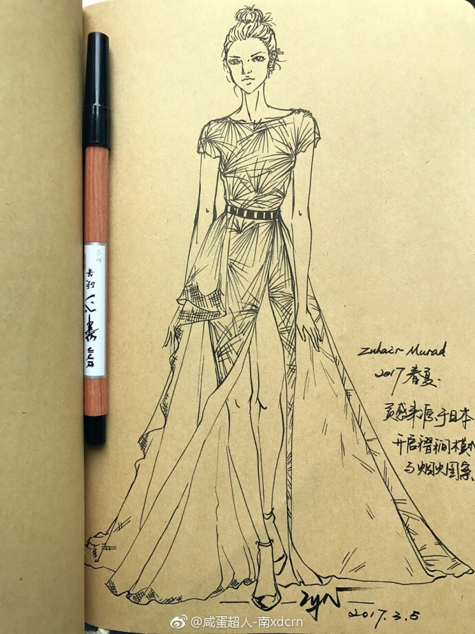手绘##服装设计手稿##速写##插画##服装设计# 速写～日常练习 ～继续