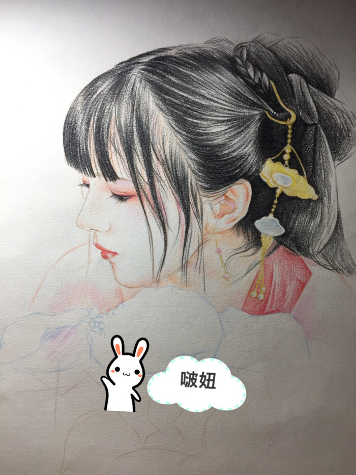 彩铅 古风 美女