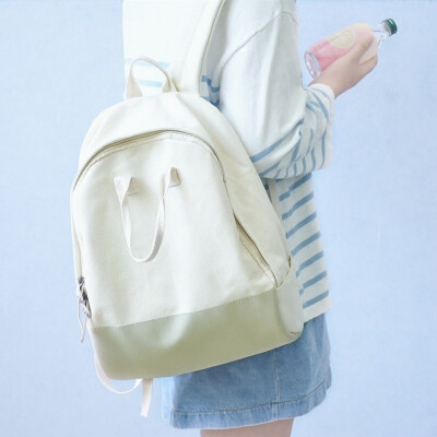 POY原创少女小清新文艺双肩包韩版校园帆布…