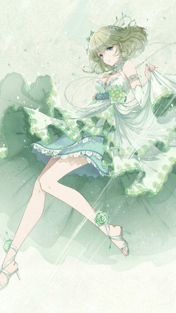 绿色 洛丽塔 少女 二次元 婚纱 唯美