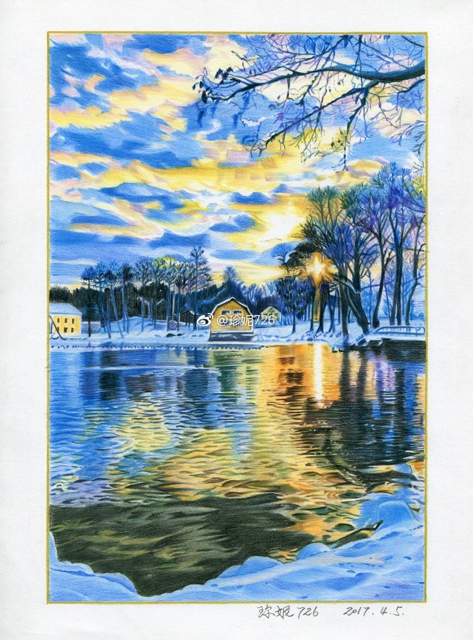 【彩铅 风景】