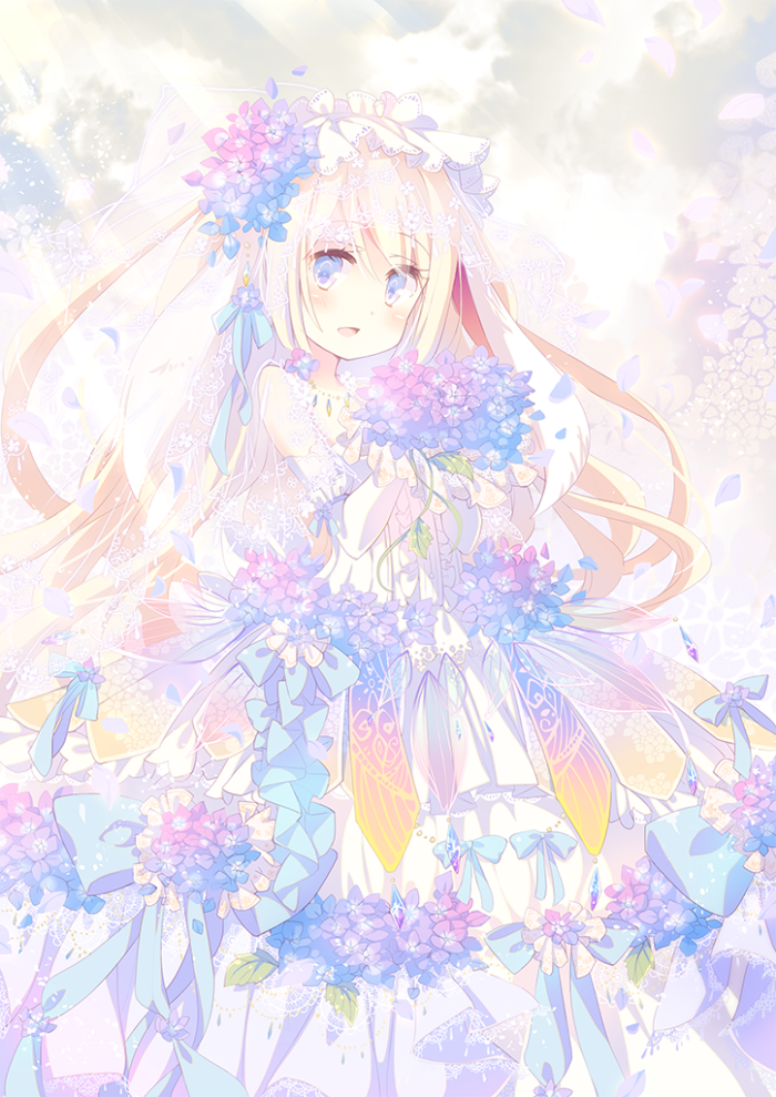 花少女 二次元 插画 清新 华丽 唯美 可爱 意境 软萌 软妹 萝莉 花嫁