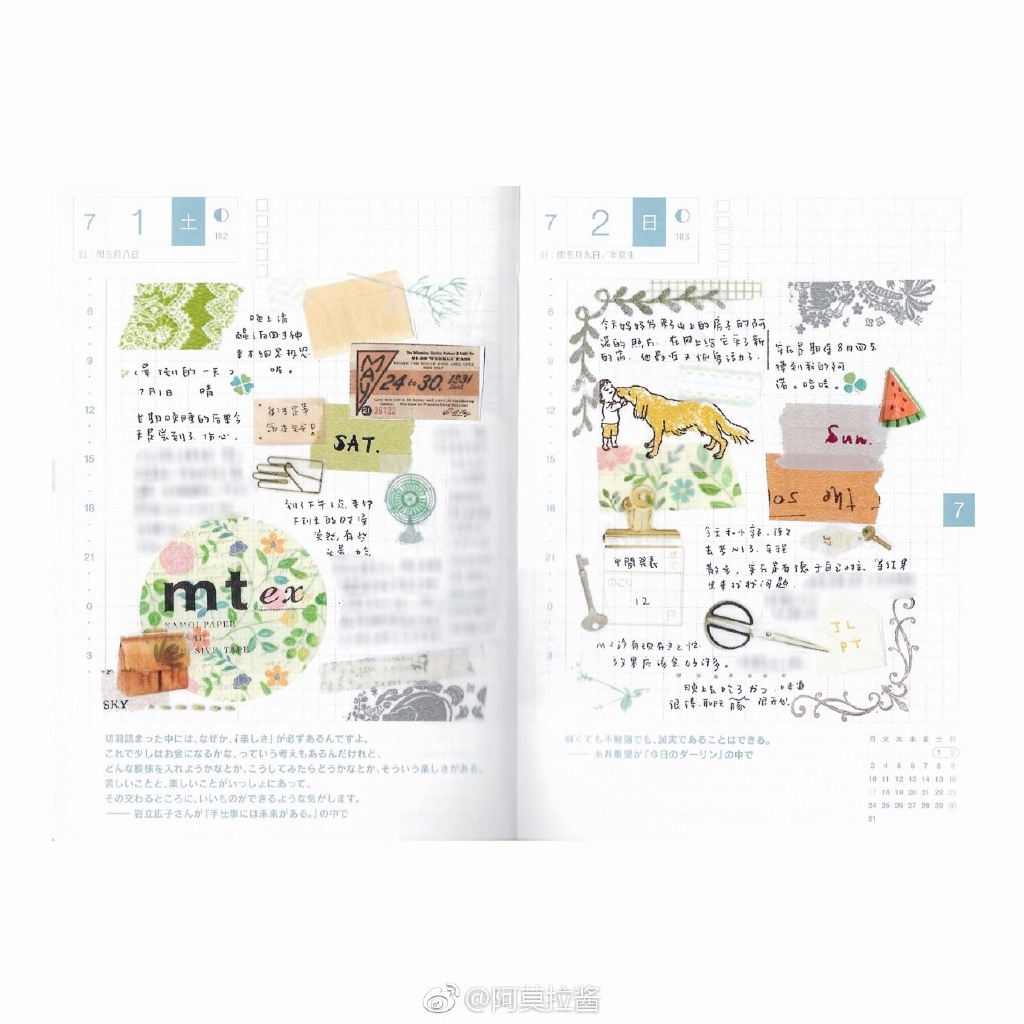 可爱的手帐拼贴画风,参考排版,配色#给你看看我的手帐吧#hobonichi