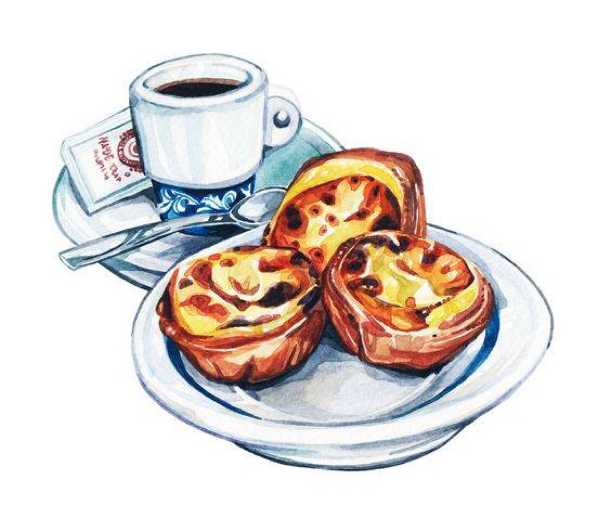 水彩 插画 美食